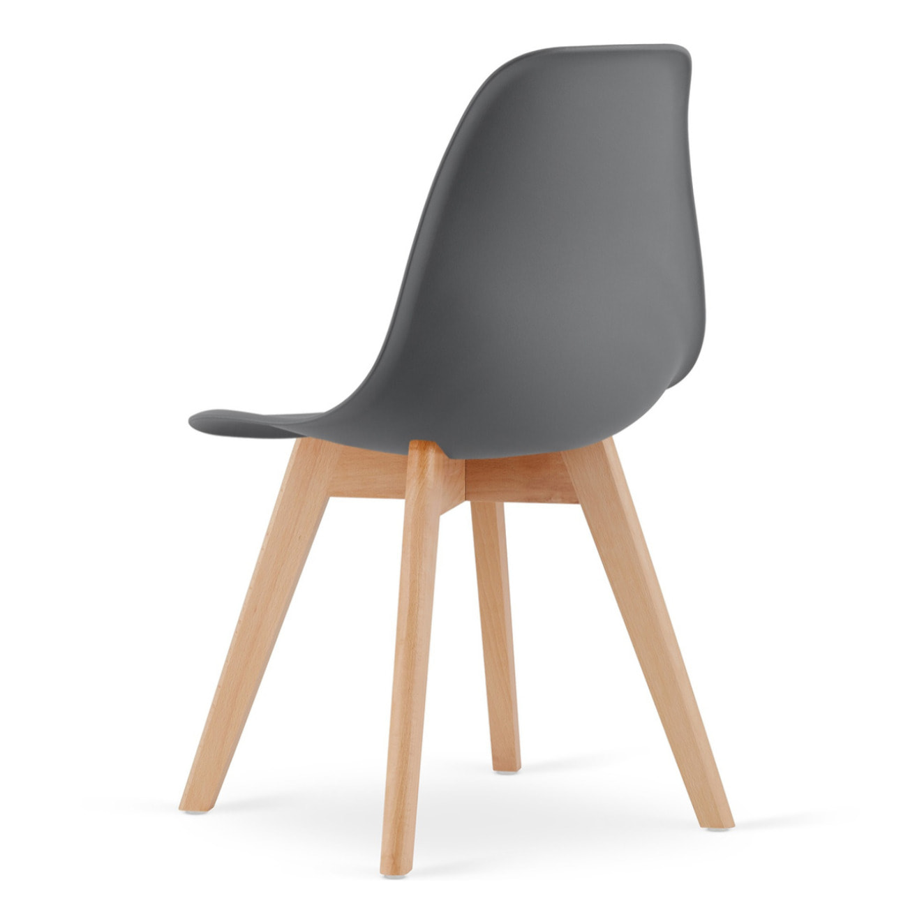 Sedia di design Kito grigio scuro con gambe in faggio