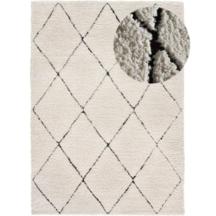 ATESA Alfombra shaggy suave estilo escandinavo crema, varias medidas disponibles