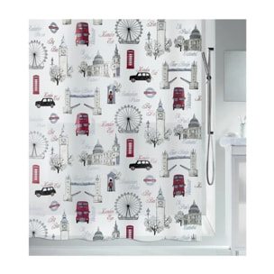 Riedeau de douche PEVA WESTMINSTER 180x200cm Motif Londres Spirella