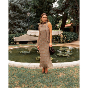 Vestido midi asimétrico con lazada