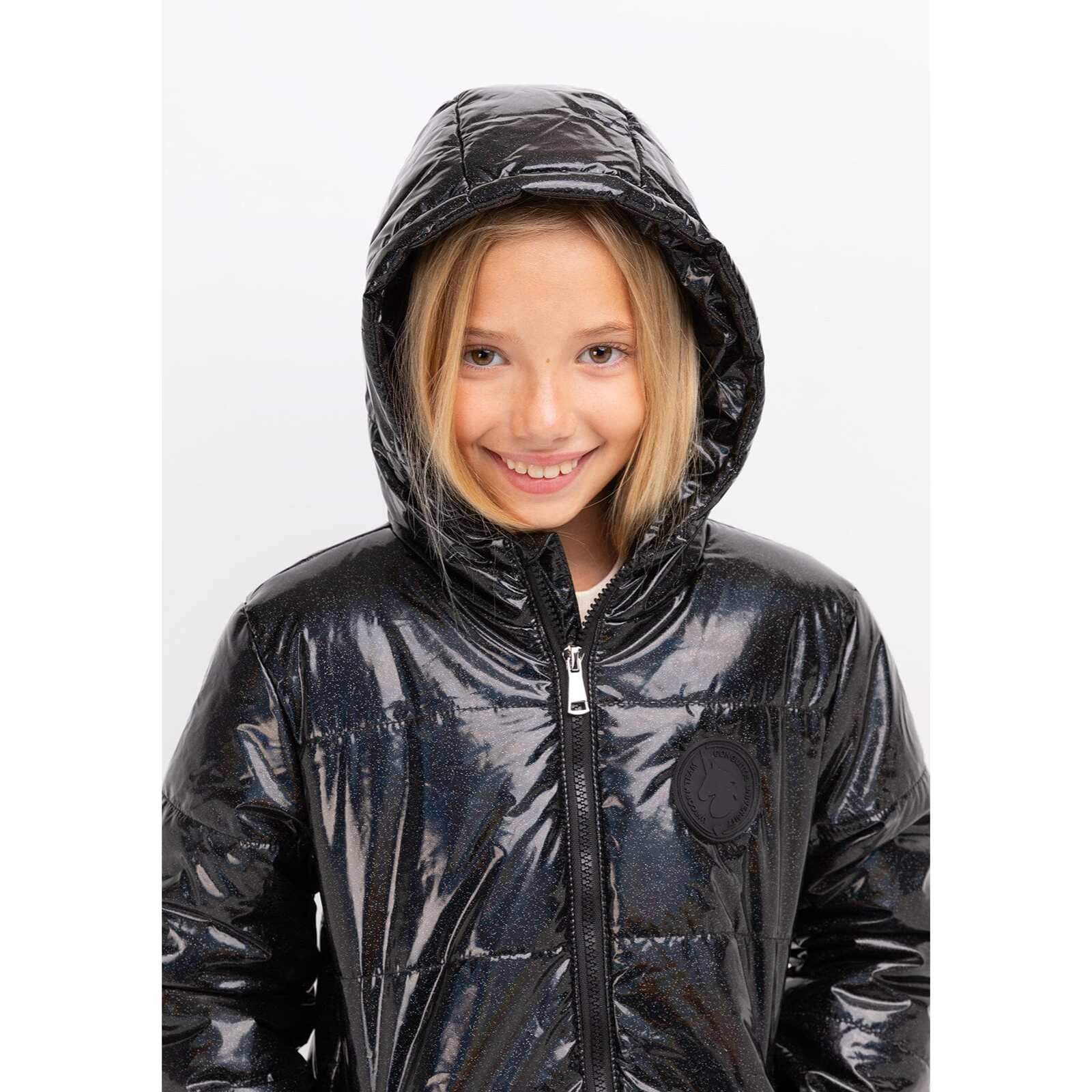 Anorak de Niña en Negro Iridiscente