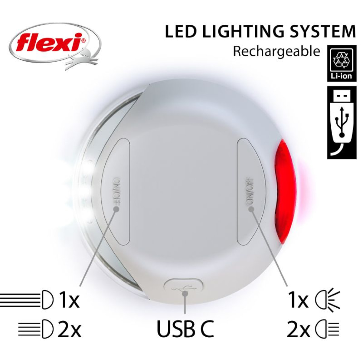 Accessoires pour Laisse LED Lighting System light USB grey Flexi CFNZLS-551-HGR