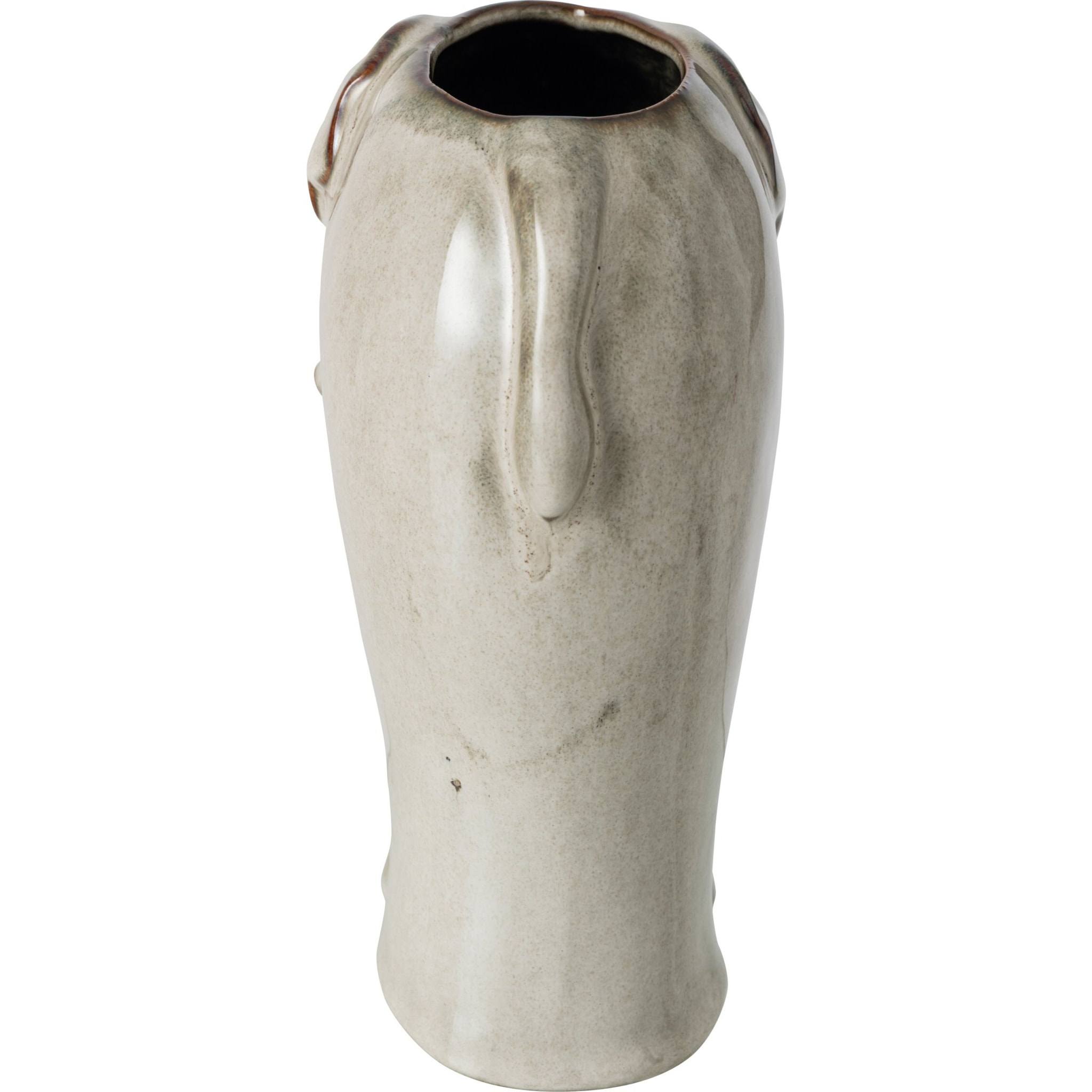 J-Line Cache-pot éléphant - porcelaine - gris vert - large