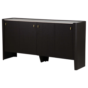 Aparador Piedra Sinterizado Mdf Ebony 180x45x90 Cm