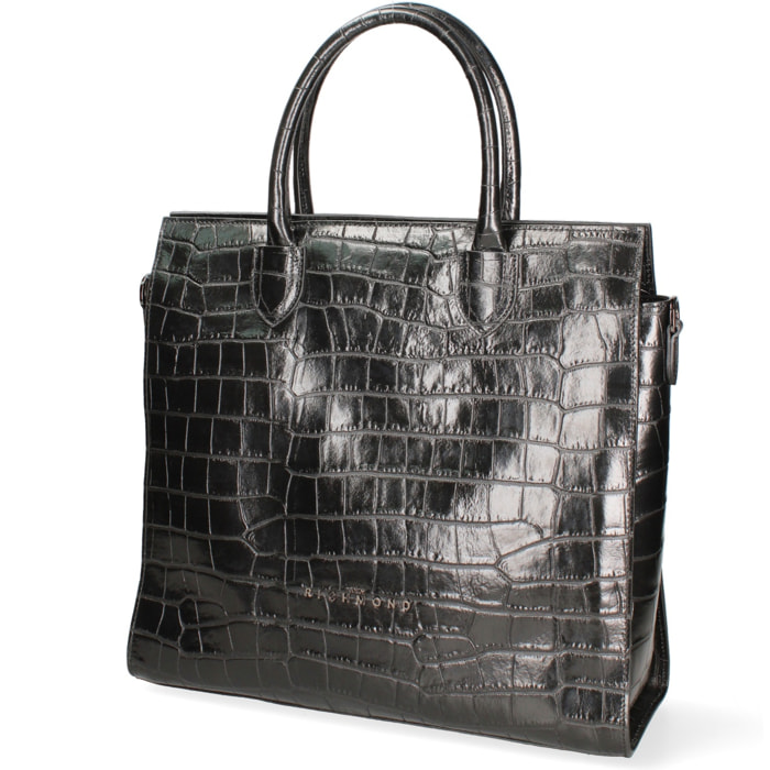 Borsa a mano da donna Made in Italy - Veridia Lux - Pelle effetto cocco - 34.0 x 32.0 x 11.5 cm