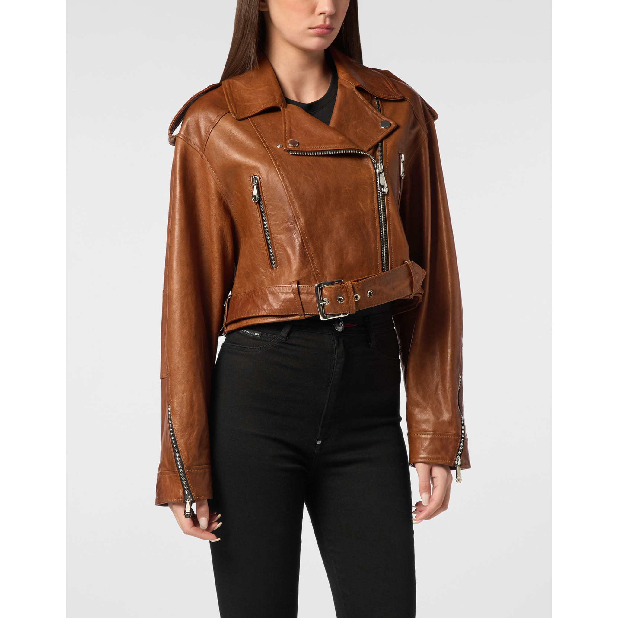 PHILIPP PLEIN Leather Biker