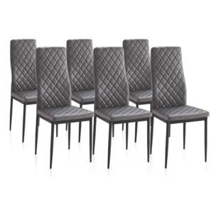 Pack 6 sillas de comedor Lacey Tejido Gris