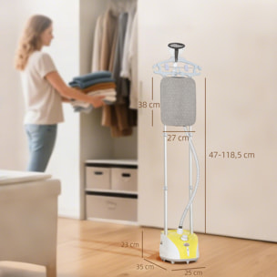 Plancha Vertical Vapor 1950W, Depósito de 2â‚¬Â¯L, 32g/min, Plancha de Vapor Vertical con Barra Telescópica, Listo en 38s,Colgador de Ropa, Centro de Planchado para Hogar Oficina, Amarillo