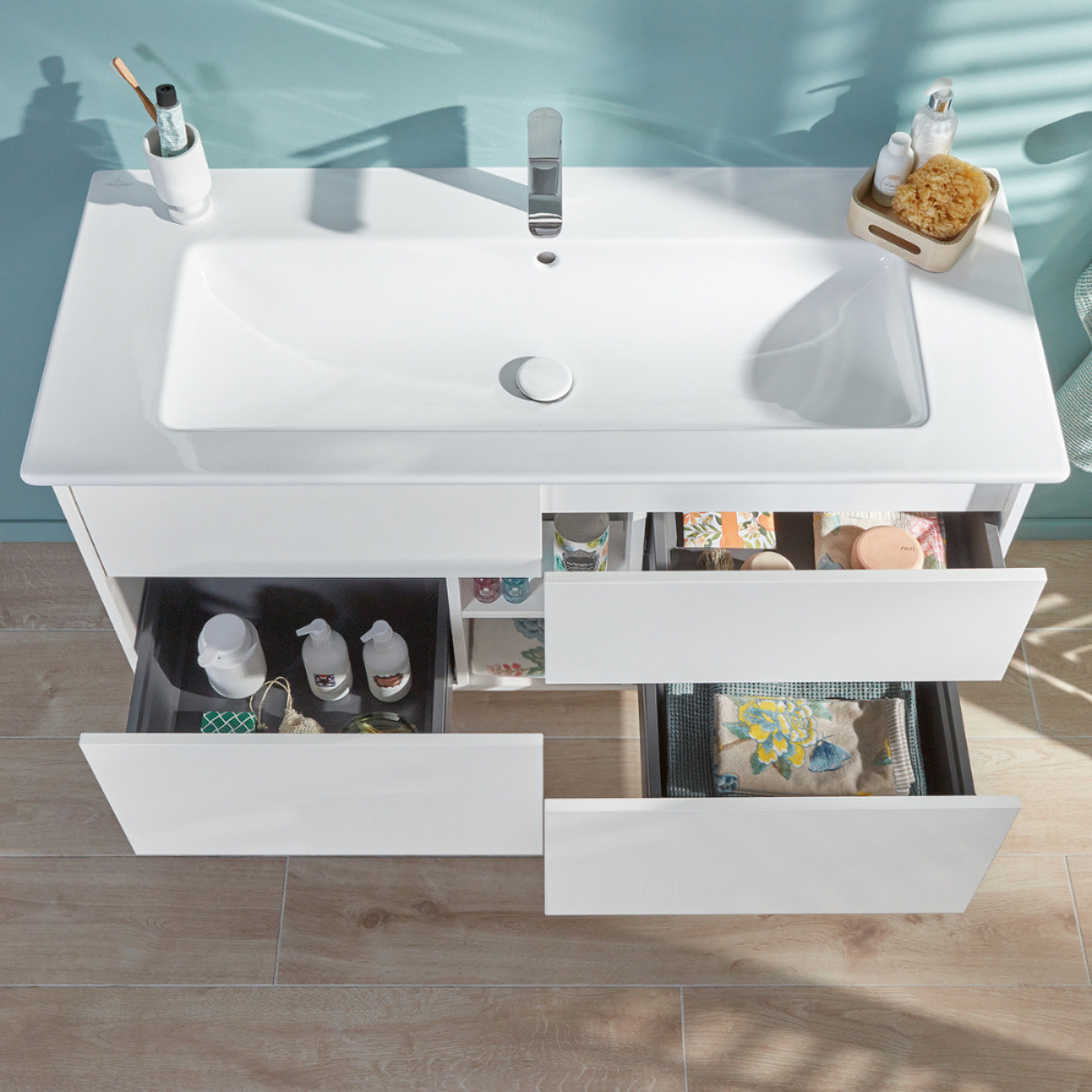 Set meuble avec vasque Finero Villeroy & Boch 120cm Blanc brillant