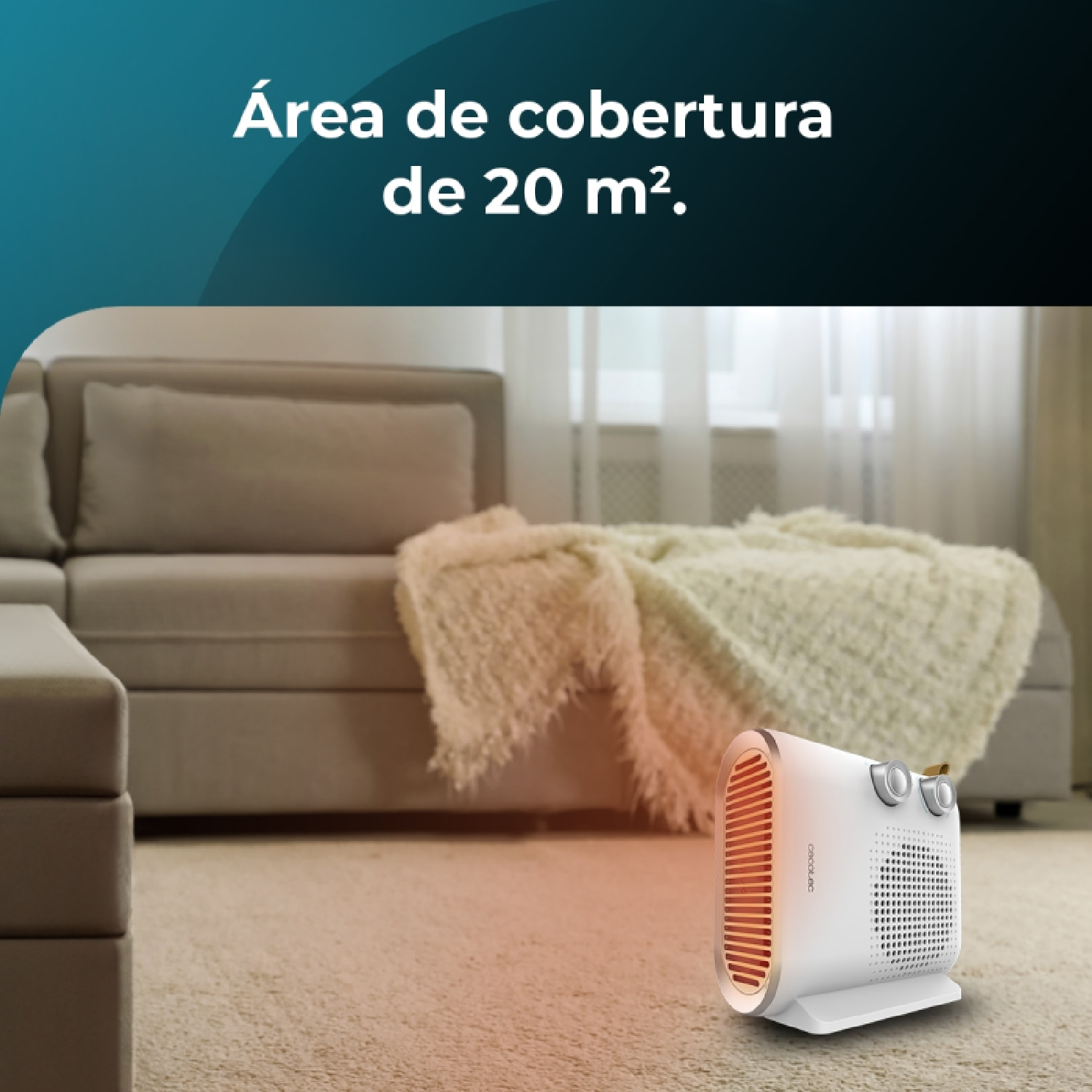 Cecotec Calefactor Eléctrico ReadyWarm 2050 Max Dual White Termoventilador 2000