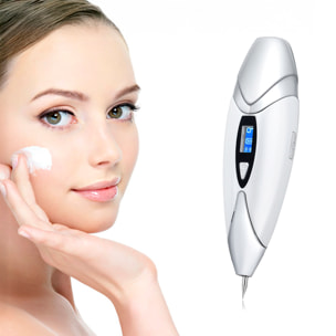 Bolígrafo eléctrico para eliminar imperfecciones de la piel ( lunares, manchas, berrugas, pecas, etc.). Con batería recargable y 9 niveles de intensidad. Incluye 10 agujas finas y 1 gruesa.