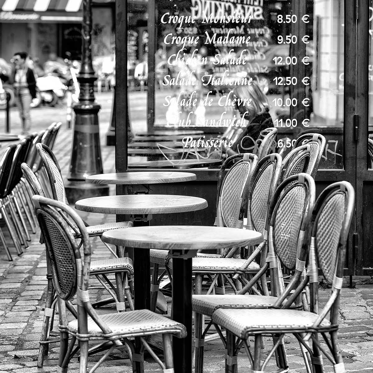 Affiche Paris, Le café parisien Affiche sous cadre noir