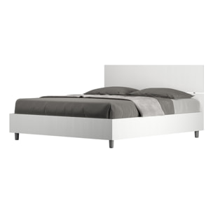 Letto matrimoniale contenitore 160x190 testata dritta bianco frassino Demas