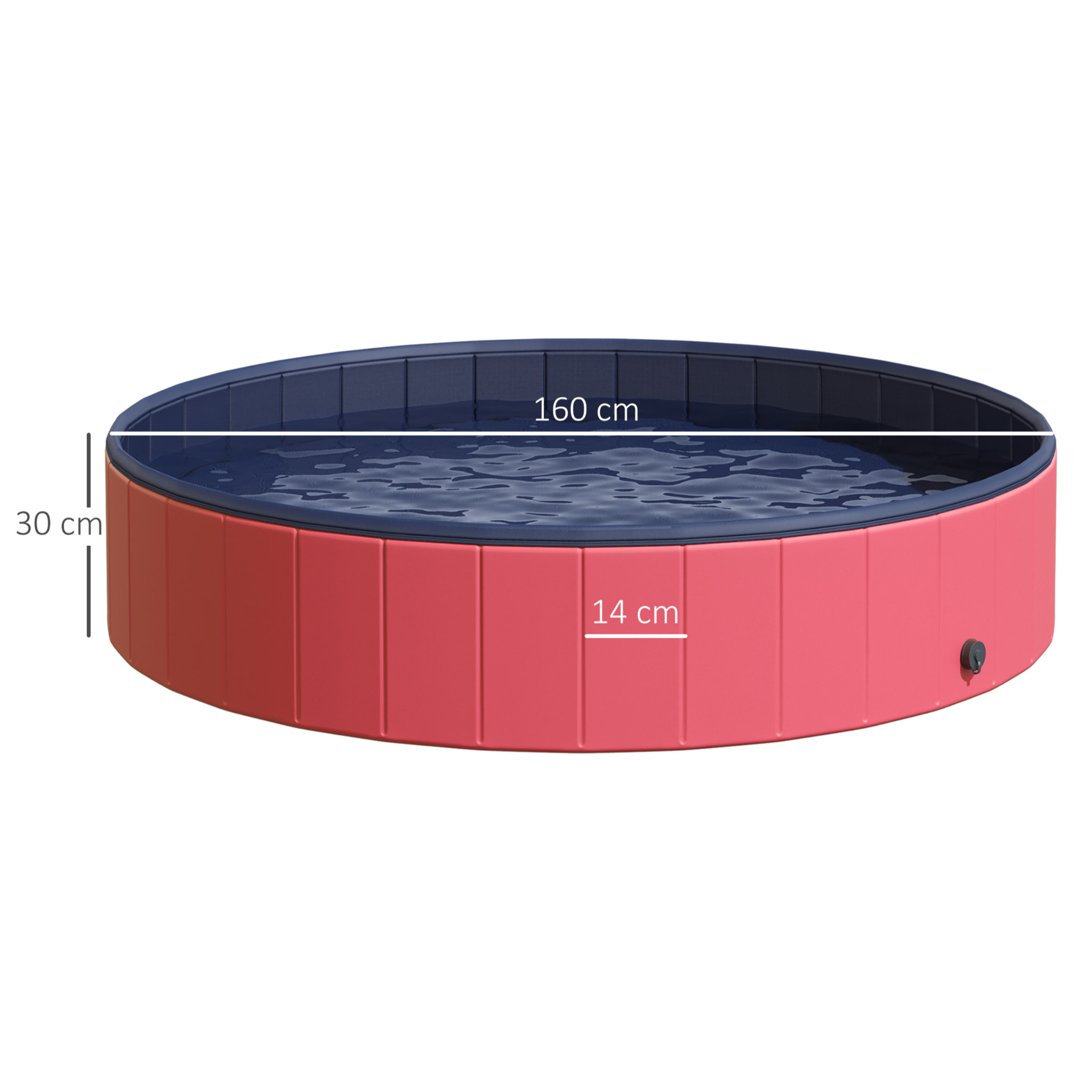 Piscina Plegable de PVC Madera Î¦160x30cm Rojo y Azul