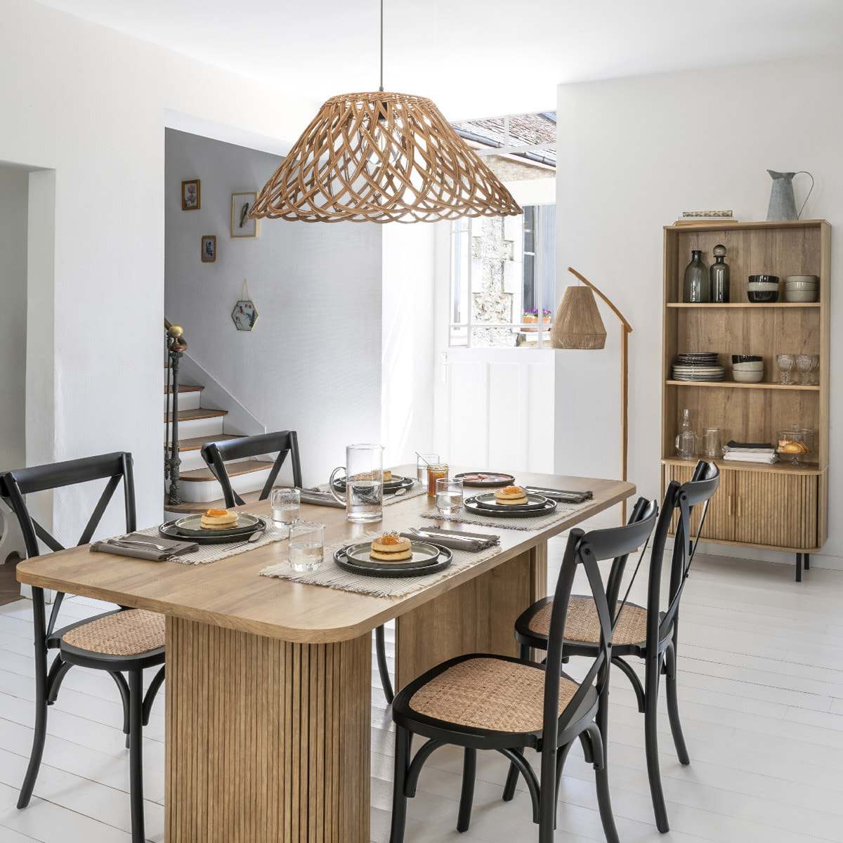 Bibliothèque 2 portes "Colva" - naturel