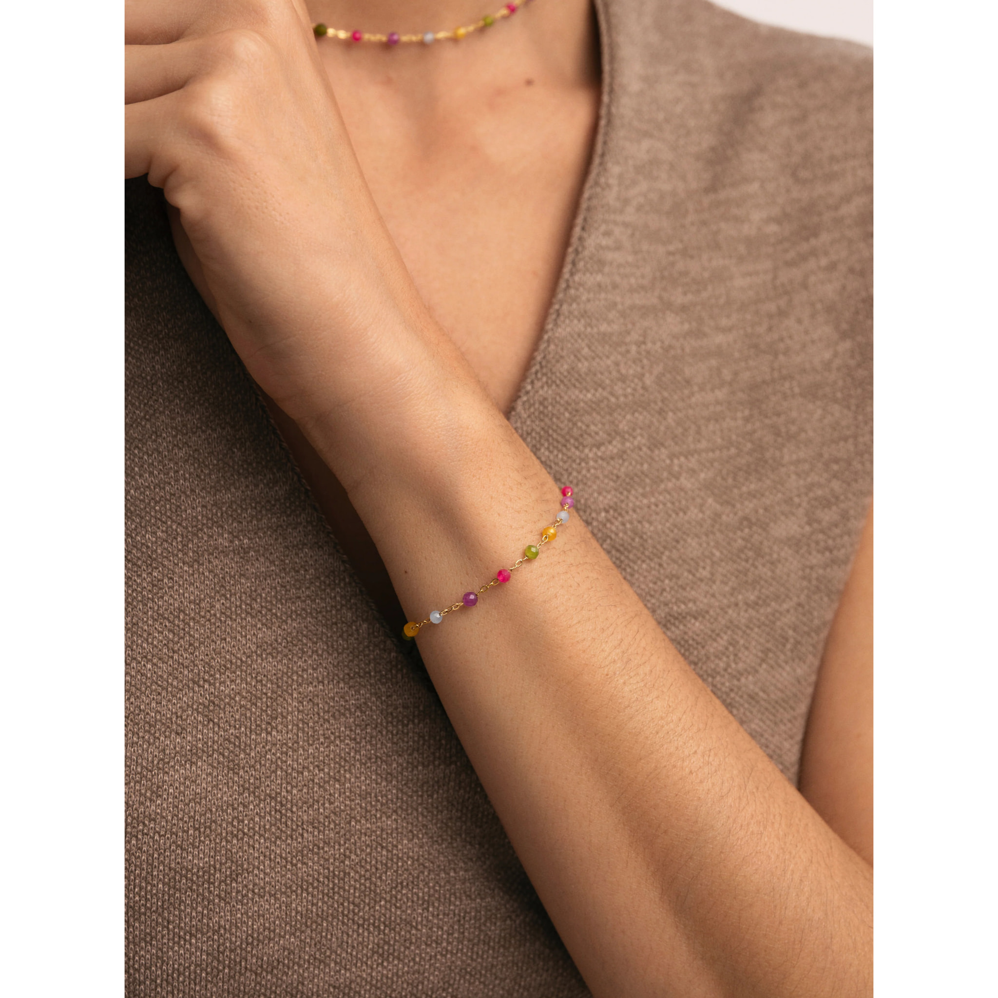 Bracciale Stella Color Acciao Placcato Oro