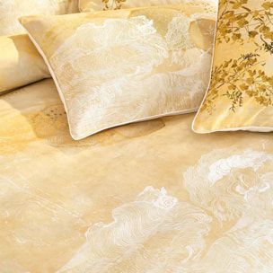 Housse de couette satin de coton 115 g/m² imprimé jaune or Soleil d'or dore