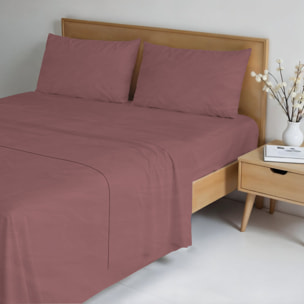 COMPLETO LETTO WATER WASHED, 100% Microfibra, No Stiro - ROSSO CORALLO