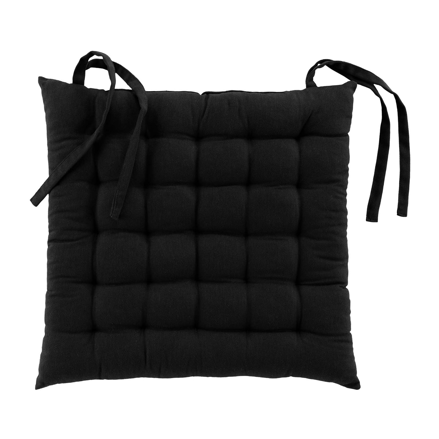 Assise matelassée en coton et polyester recyclé - Noir