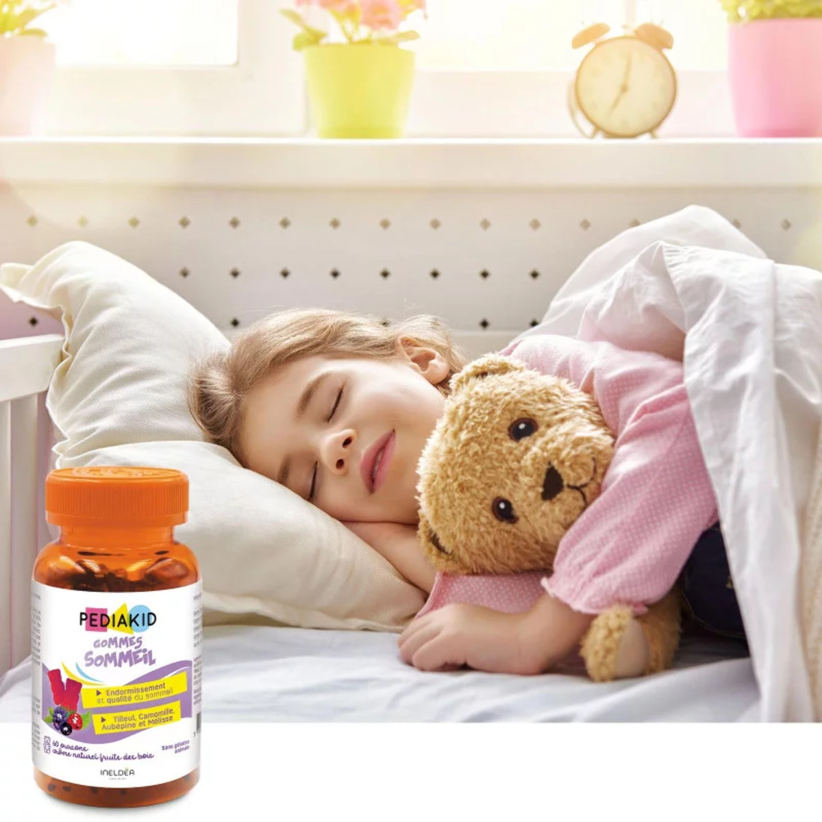 PEDIAKID - Gommes Sommeil - Complément alimentaire - Tilleul, Aubépine, Camomille & Mélisse - Facilite l'endormissement - Favorise un sommeil de meilleure qualité - Sans gélatine - Lot de 2 piluliers