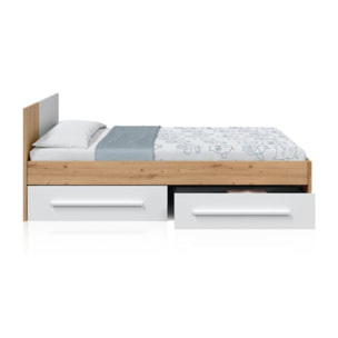 Cama Dess Blanco Artik (Blanco Mate) - Roble Nodi