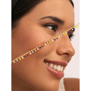 Collar Swing Dots Colors Enamel Acero Baño Oro