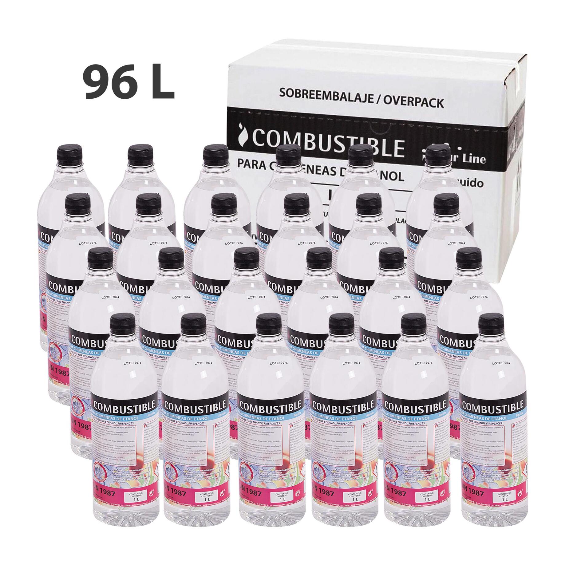 Combustible Etanol de origen natural aroma neutro formato Caja 12 Botellas de 1L cada una 8xBOT-12F PURLINE  W