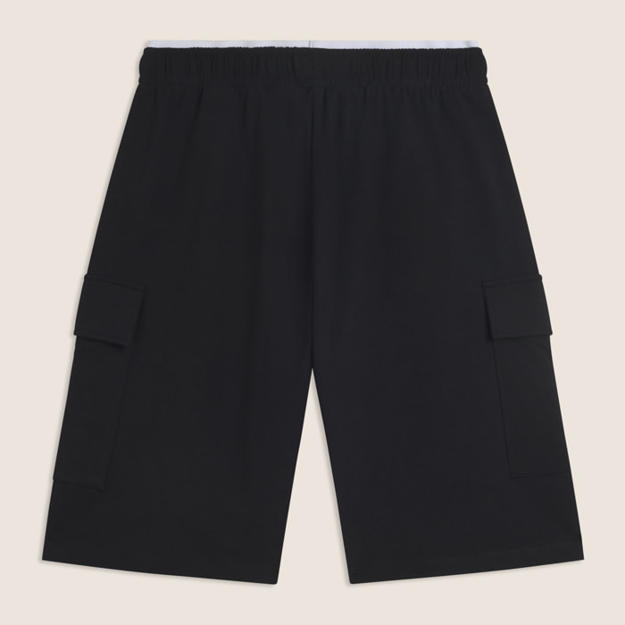 Pantaloncini corti wide leg in jersey con tasche laterali