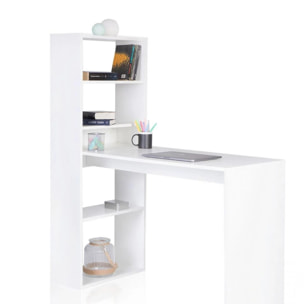 Mesa de estudio con estantería Qanik Blanco