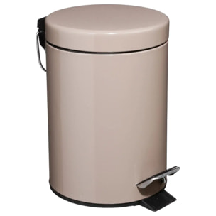Poubelle ronde métal 3L "Colorama" taupe