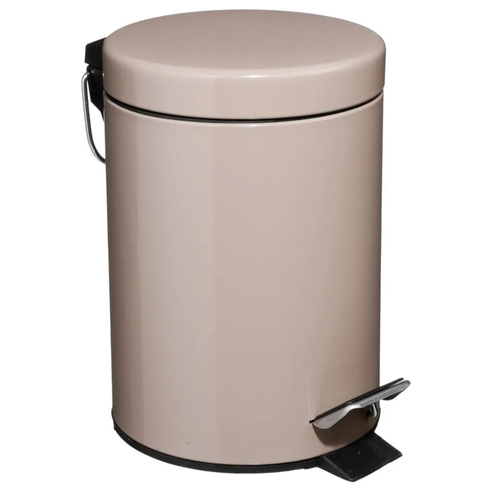 Poubelle ronde métal 3L "Colorama" taupe