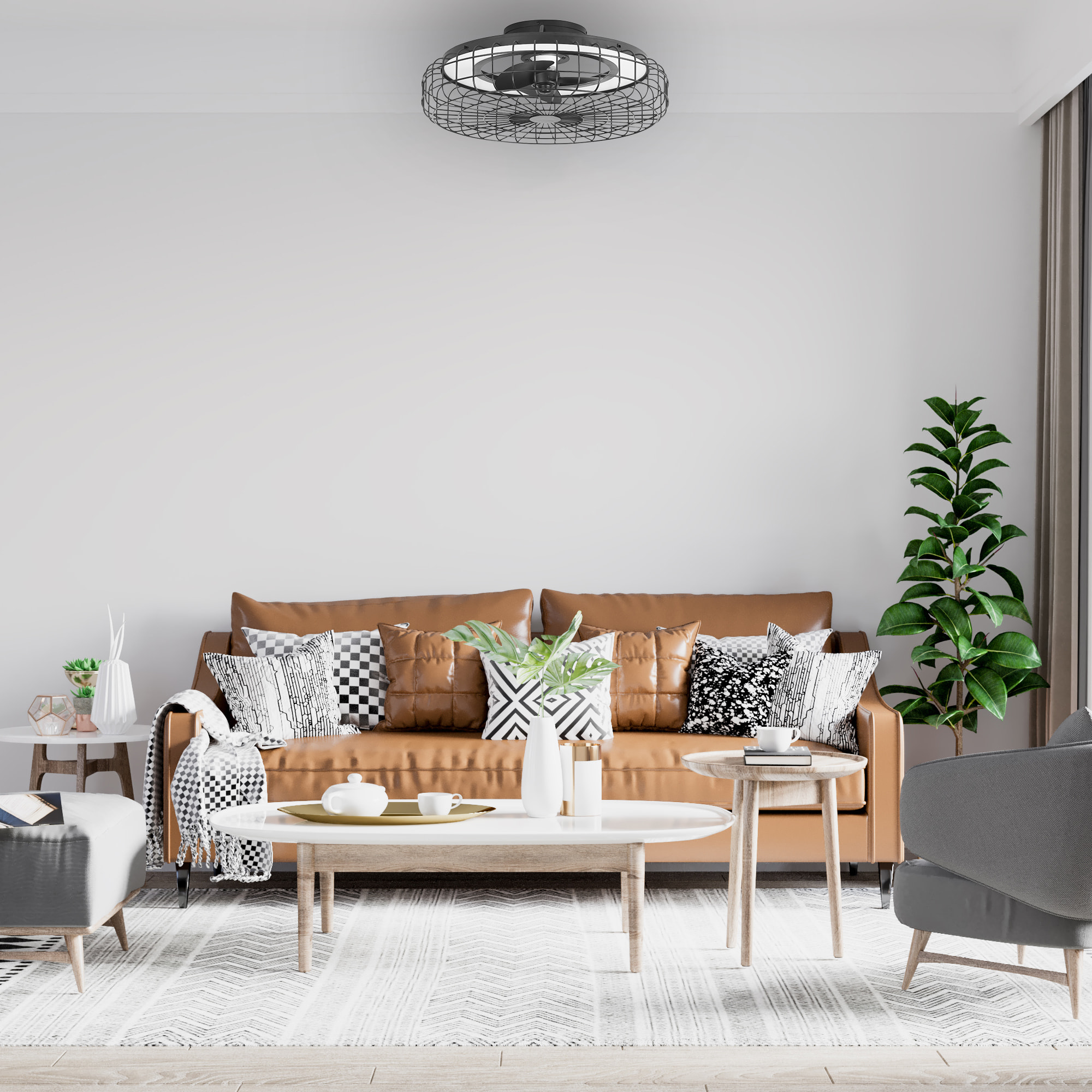 Forlight Merak - Ventilador de Techo con Lámpara LED sin Aspas. Ventilador de Plafón 6 Velocidades y Luz Regulable 2700-6000K