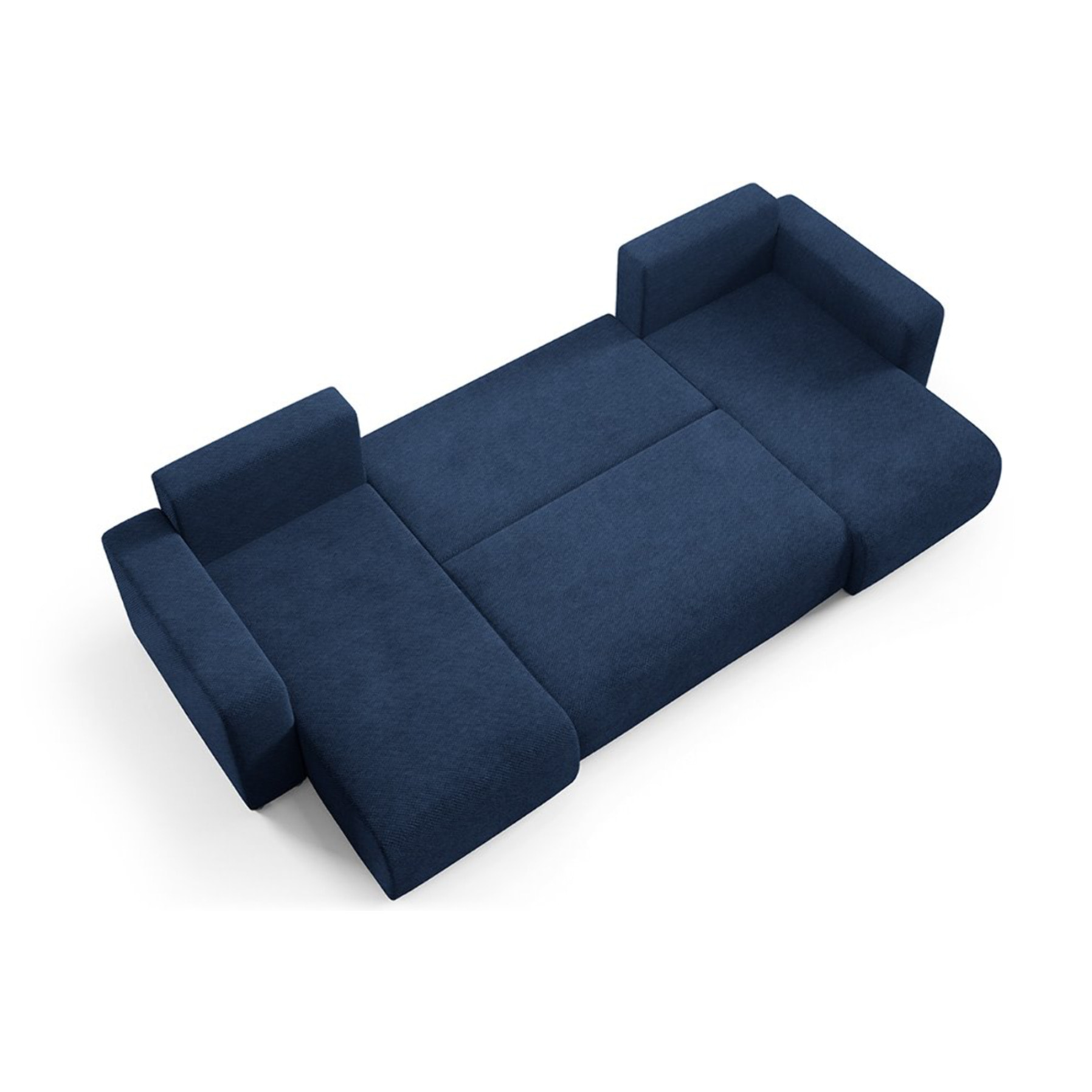 GLORIA - Canapé panoramique 6 places en tissu bleu