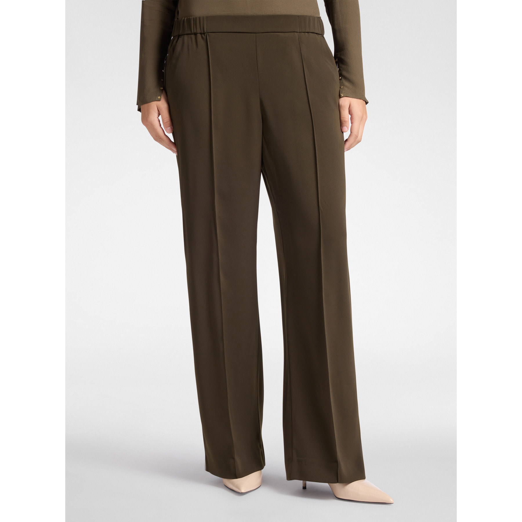 Elena Mirò - Pantaloni dalla gamba ampia - Verde militare