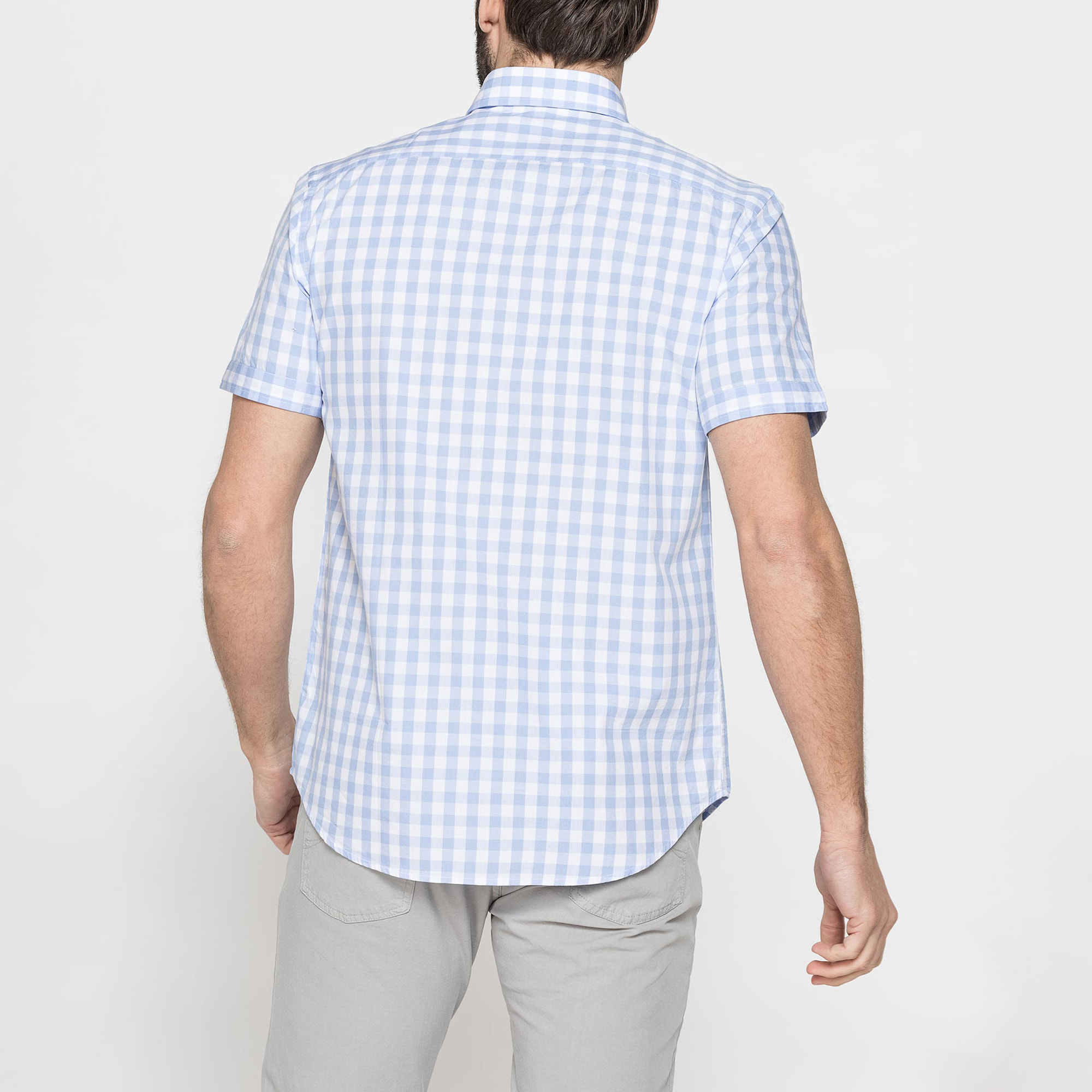 CAMICIA A MANICA CORTA IN COTONE CON FANTASIA