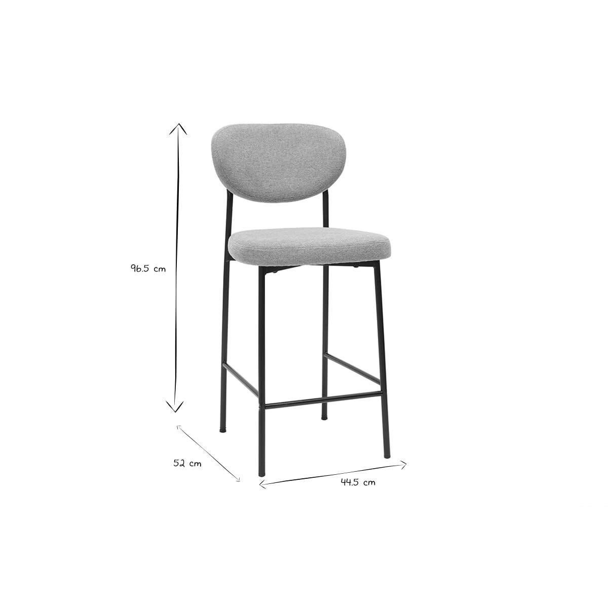 Tabourets de bar fixes en tissu effet velours texturé terracotta H65 cm (lot de 2) BREKA