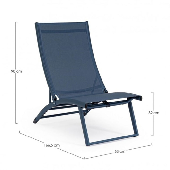 Set di 2 poltrone reclinabili TAYLOR in alluminio e textilene blu navy