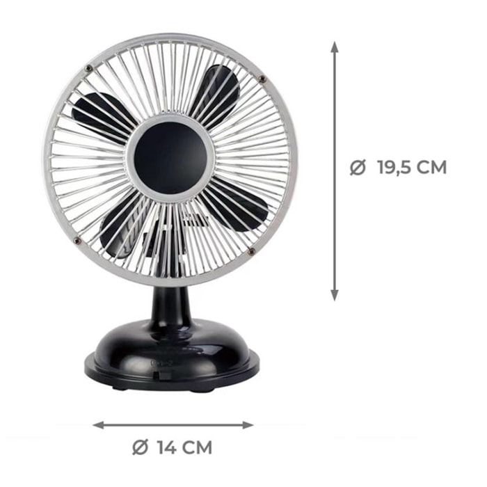 Ventilatore Da Tavolo Portatile Modello Vintage Nero