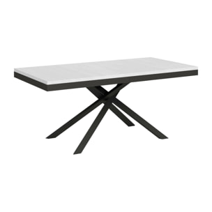 Table extensible 90x180/284 cm Karida Evolution frêne blanc cadre anthracite