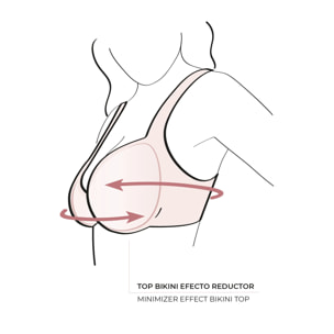 Top bikini riducente in micropiqué verde per coppe C e D