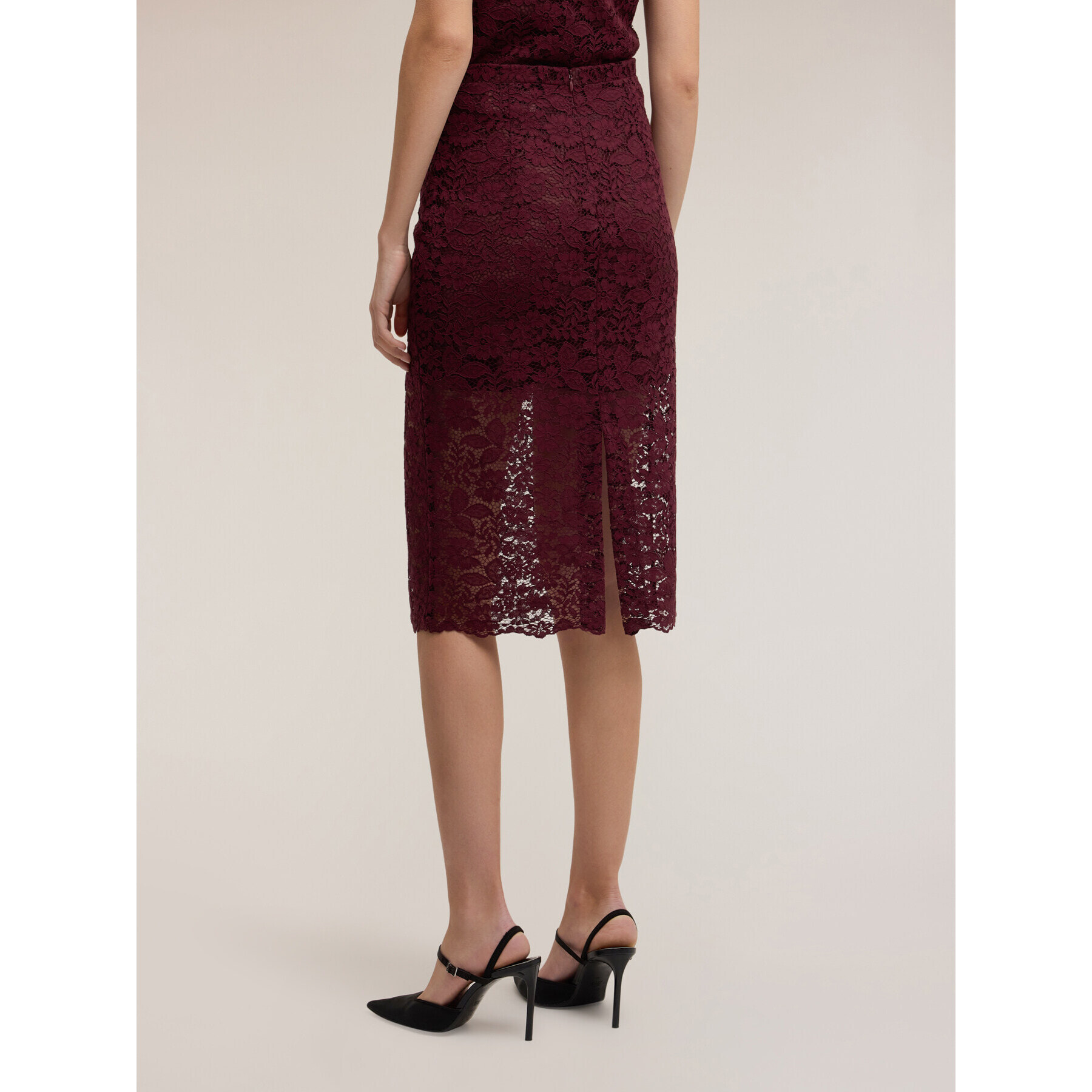 Motivi - Gonna tubino in pizzo - Bordeaux