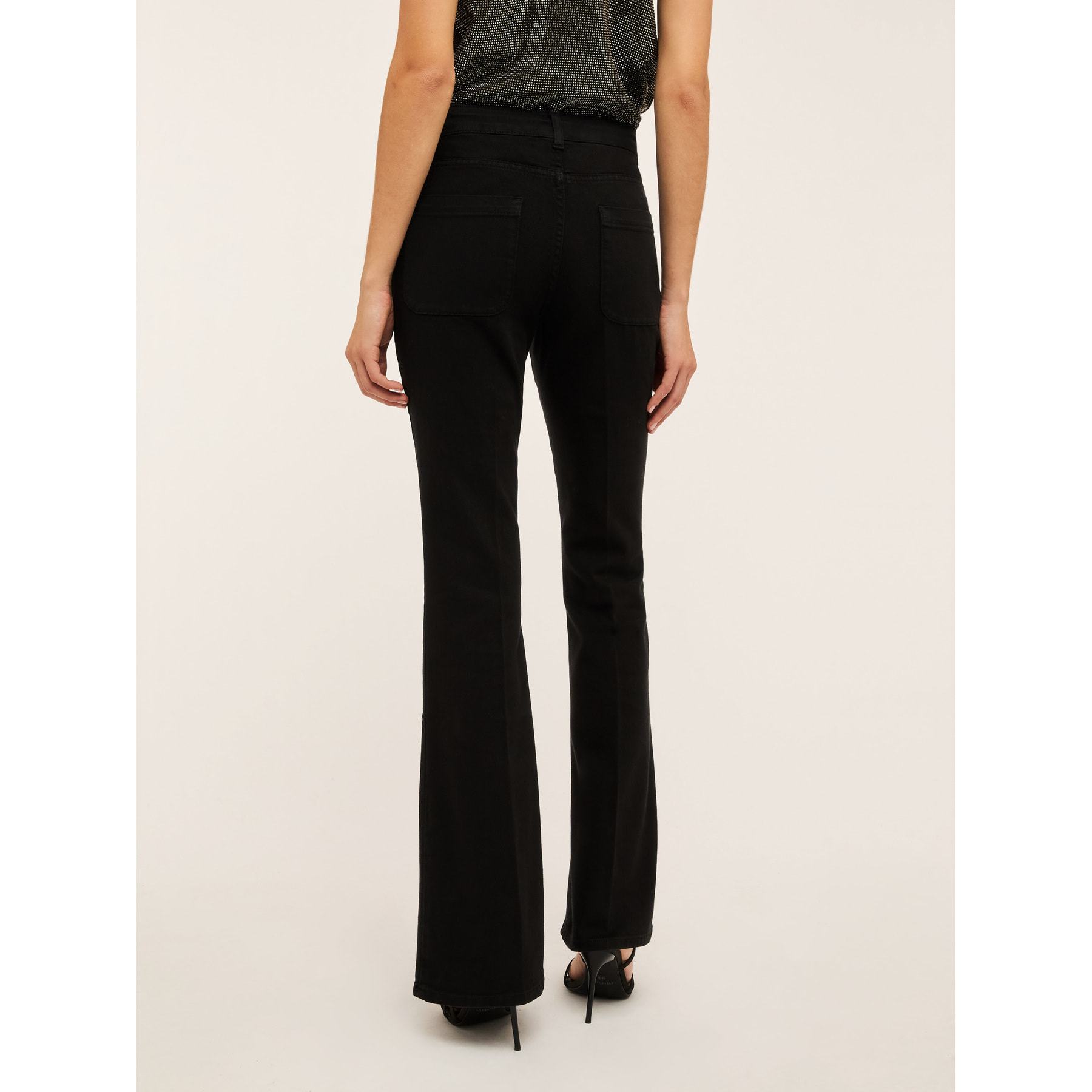 Motivi - Pantalones flare con bolsillos - Negro