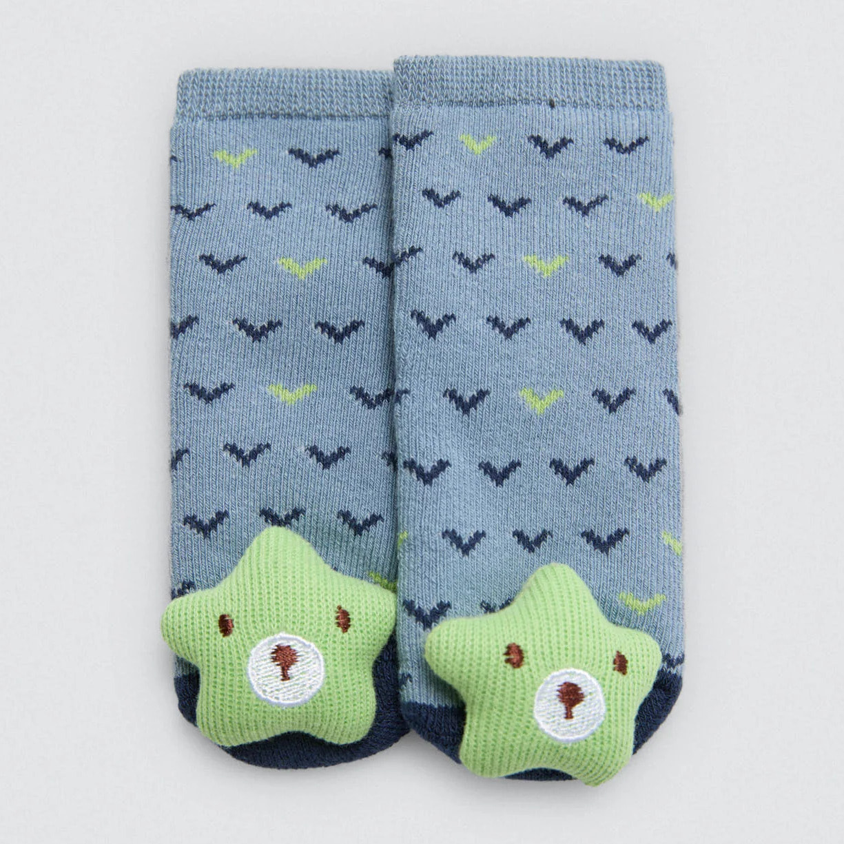 Calzini termici sensoriali per neonato con sonaglio blu