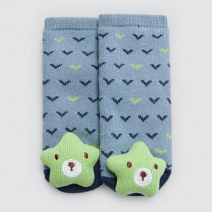 Calzini termici sensoriali per neonato con sonaglio blu