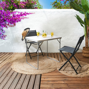 Table De Camping Pliable Blanc 80x60cm