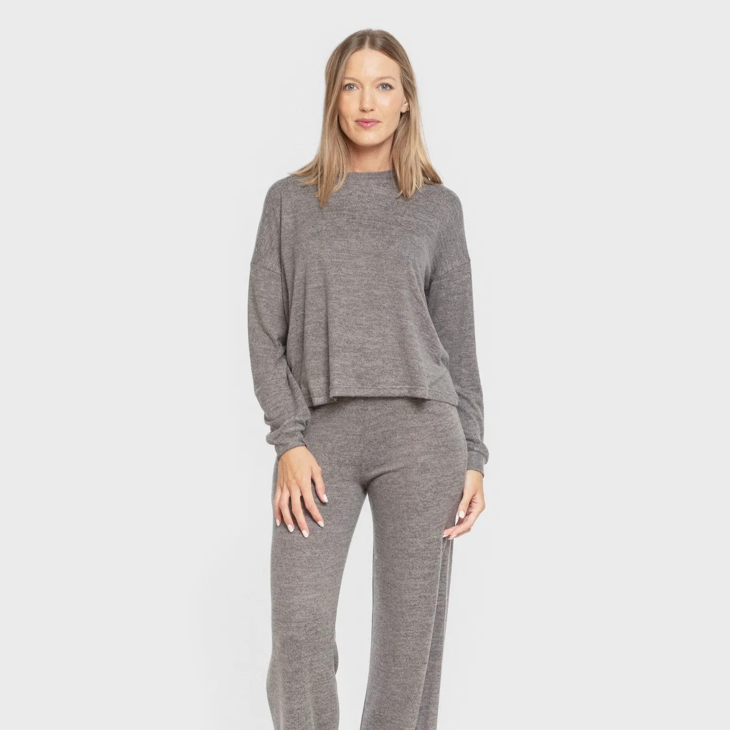 Pijama angorina liso gris marengo