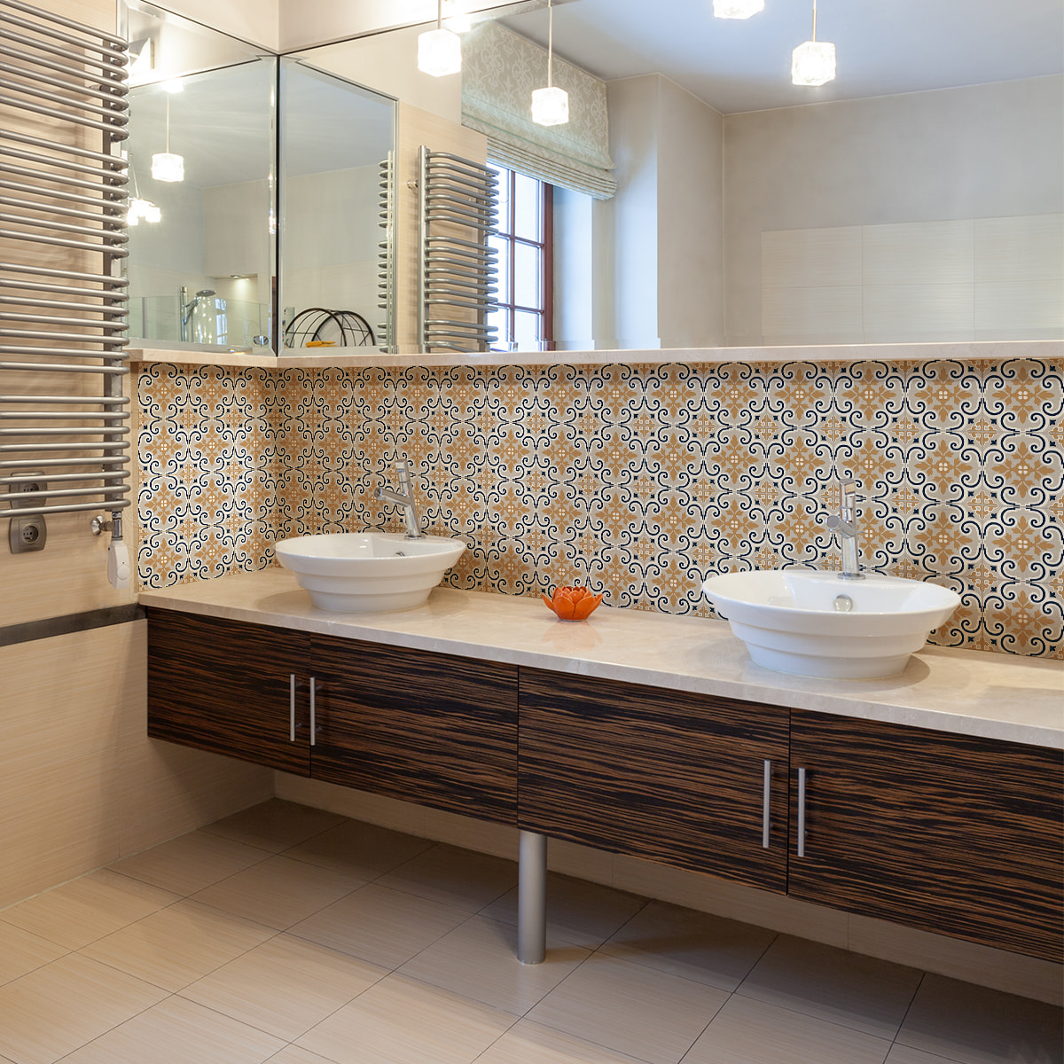 Stickers muraux - Sticker Mural Carrelage adhésif Cuisine Salle de Bain - 24 STICKERS CARRELAGES AZULEJOS GUSTAVIE