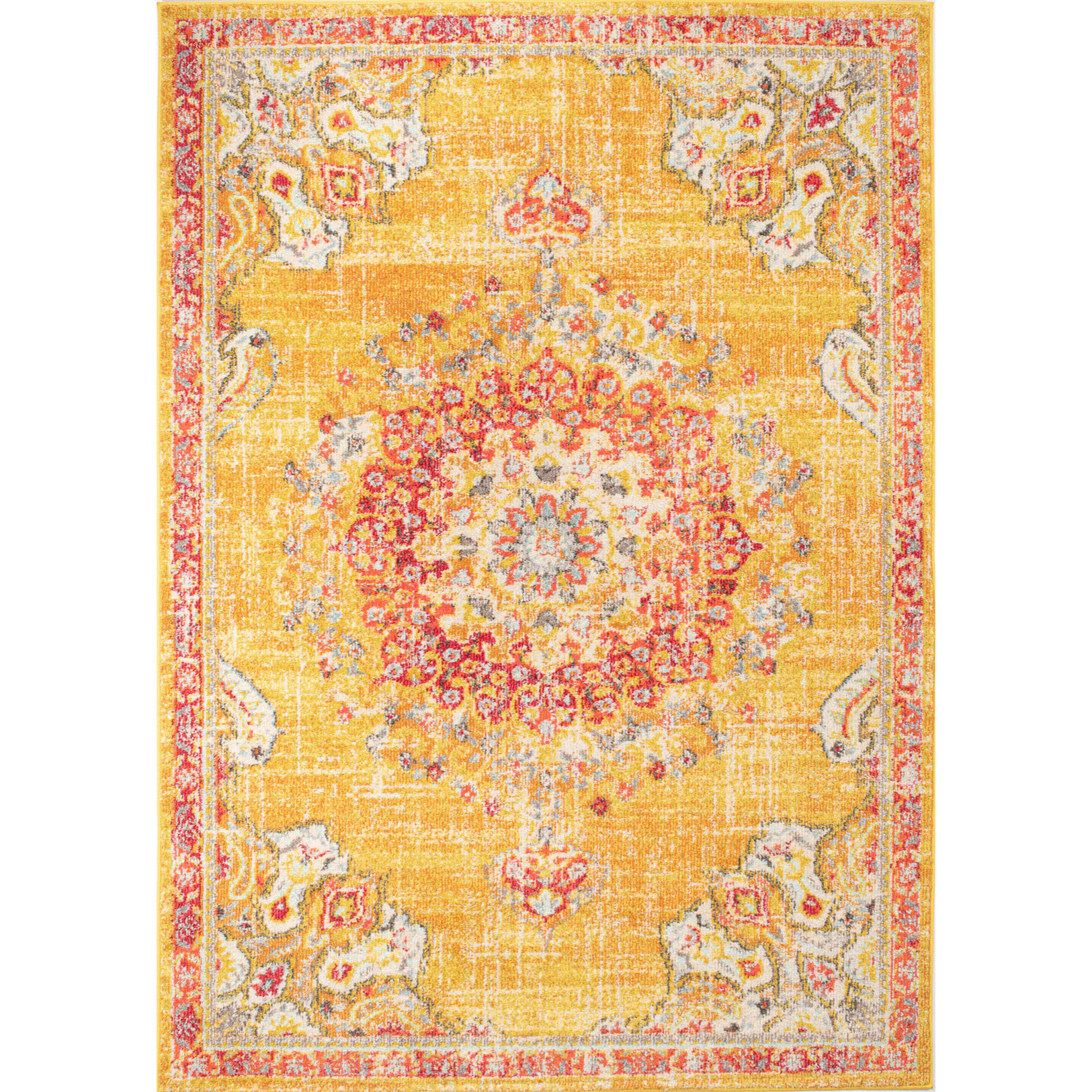 Anatolia - Tapis de salon vintage, jaune
