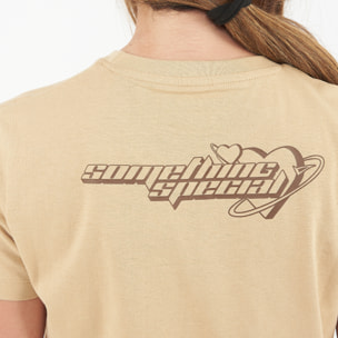 Maglietta Crop in cotone SPECIAL beige