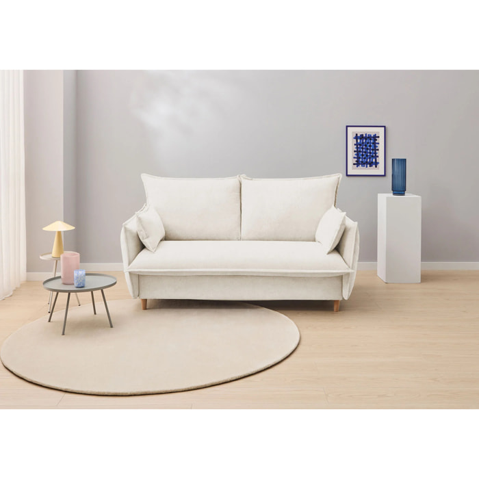 Sofá Cama Viscoelástico - Apertura Estilo Italiano - Colchón Matrimonio - Tejido Anti-Manchas - 2 Cojines Función Almohada incluídos - Múltiples colores - 5 Años de Garantía